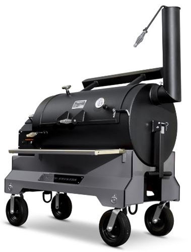 Yoder Smokers YS1500S Comp Cart (Silver) + Stainless Steel Front Shelf