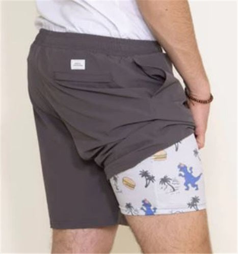 Simply Southern Dino Lined Grey Shorts